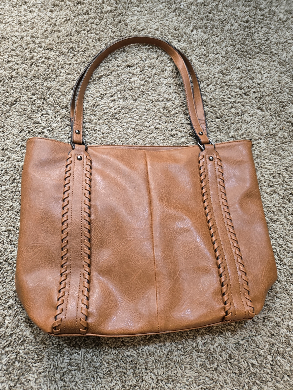 Sam & Hadley Women’s Tan Leather-Style Tote Bag